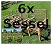 Produktbild ASS 6Stück ECHT Teak Design Rattan Sessel Gartensessel Gartenstuhl Sessel Holzsessel Gartenmöbel Holz Modell: Rio-A von