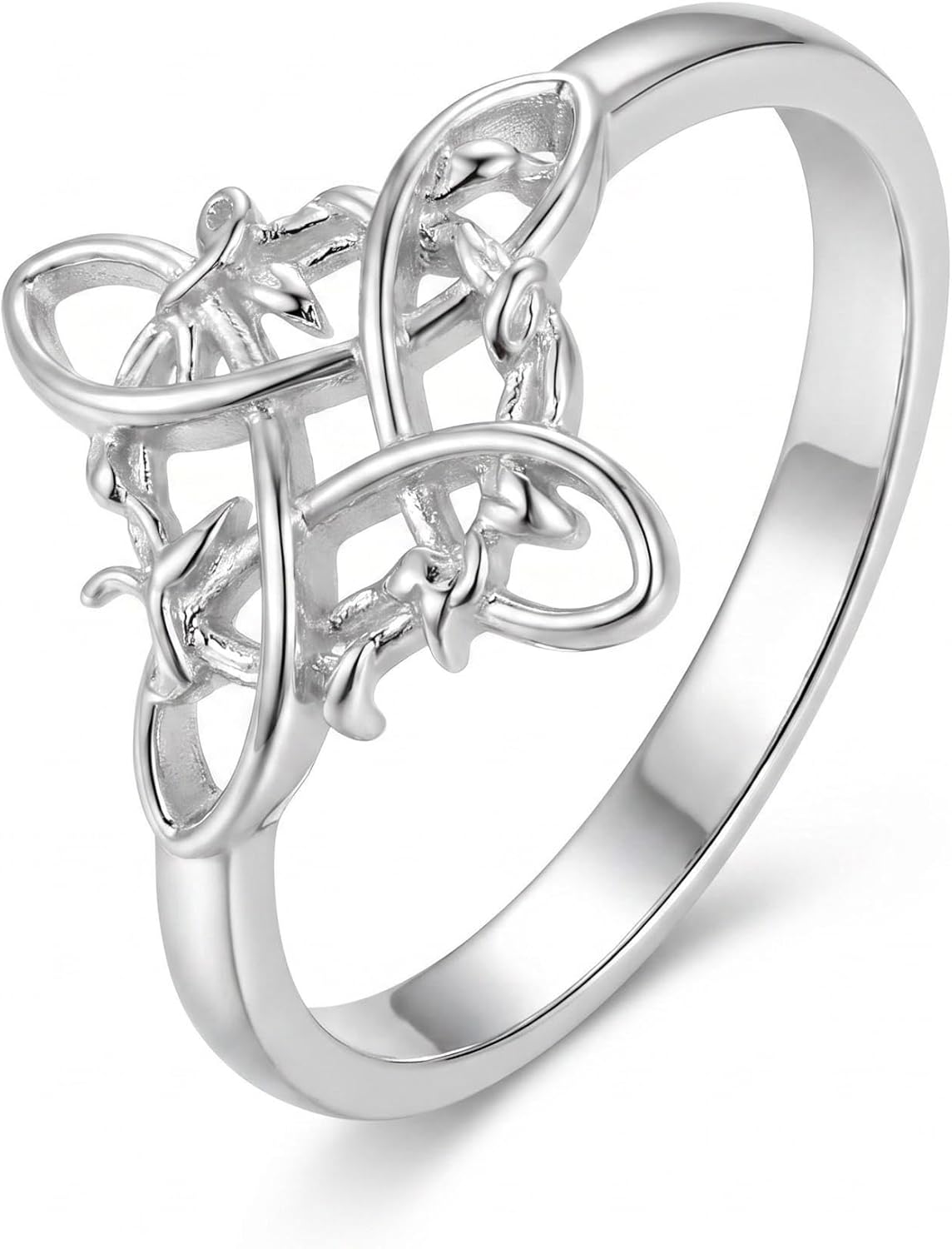 Witches Knot Ring Nudo De Bruja Jewelry Original Tetragrammaton Amuleto de Proteccion 925 Sterling Silver Wicca Moon Irish Celtic Ring Jewelry Gift for Women
