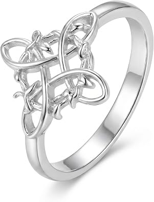 Witches Knot Ring Nudo De Bruja Jewelry Original Tetragrammaton Amuleto de Proteccion 925 Sterling Silver Wicca Moon Irish Celtic Ring Jewelry Gift for Women