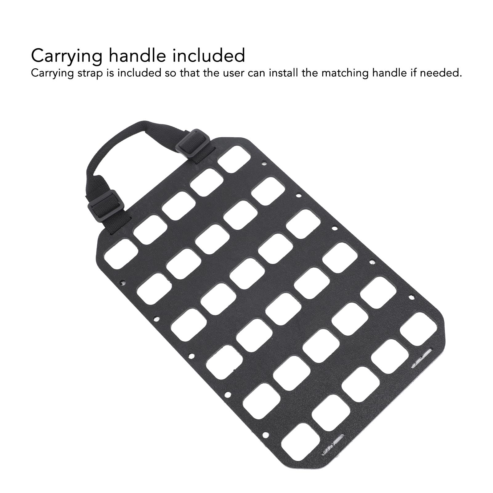 Tbest Panel Molle, Paneles Molle Rígidos Negro con Asa Diseo de Orificios Fijos de PP Panel Organizador Molle para Caja de Pared Mochila Asiento Trasero Organizador de Automóvil