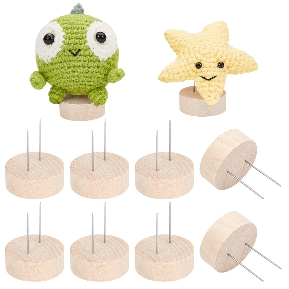 Support En Bois Pour Poupée Au Crochet Ou Figurine Feutre – Présentoir Stable Avec Aiguille De Maintien