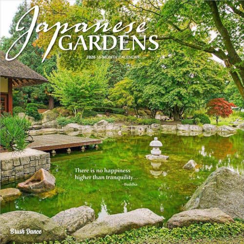 Japanese Gardens 2026 12 X 24 Inch (Hanging) Monthly Square Wall Calendar Plastic-Free