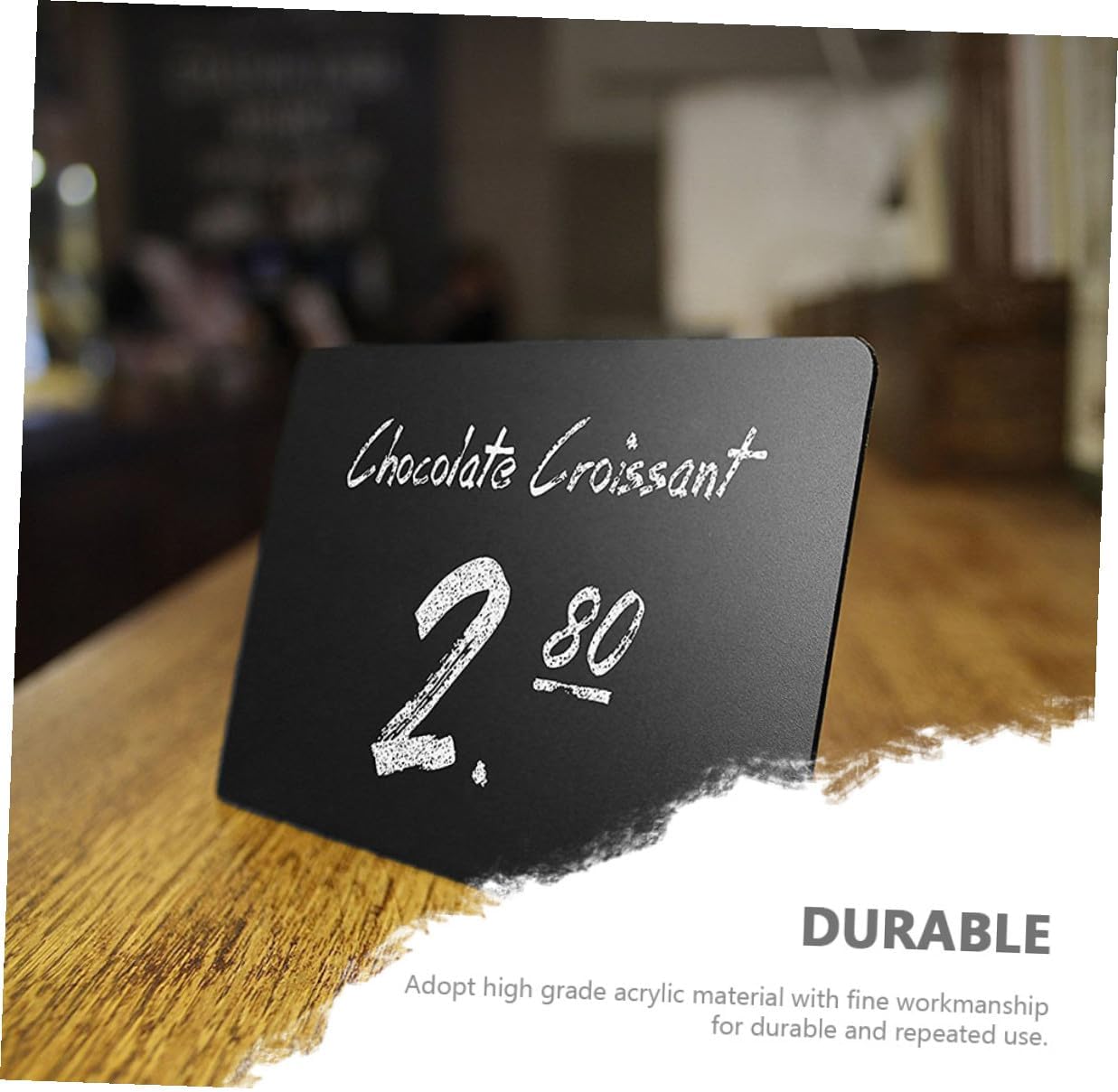 Beaupretty Acrylic Message Blackboards Small Blackboard Signs 12pcs with Chalk Pen Black Mini Chalkboard for Wedding Tabletop Home Decor Counter Display