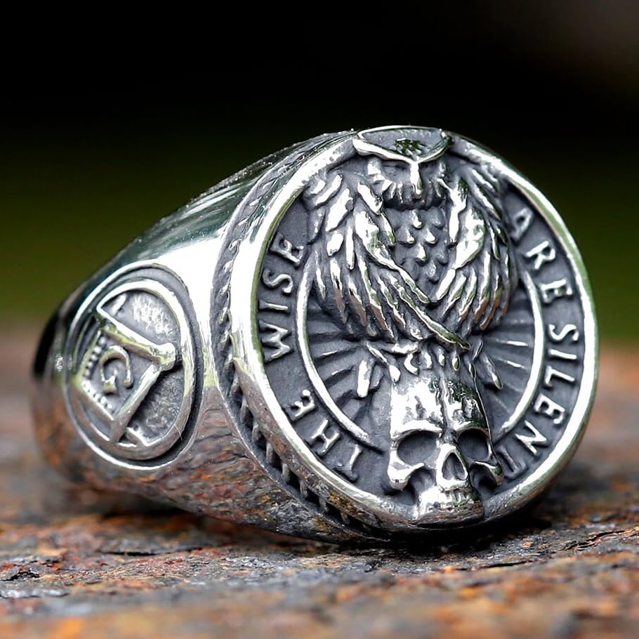 Image of 2023 Skull Ring Cool Evil Death Punk Rock Stainless Steel Rings Aly Style Jewelry