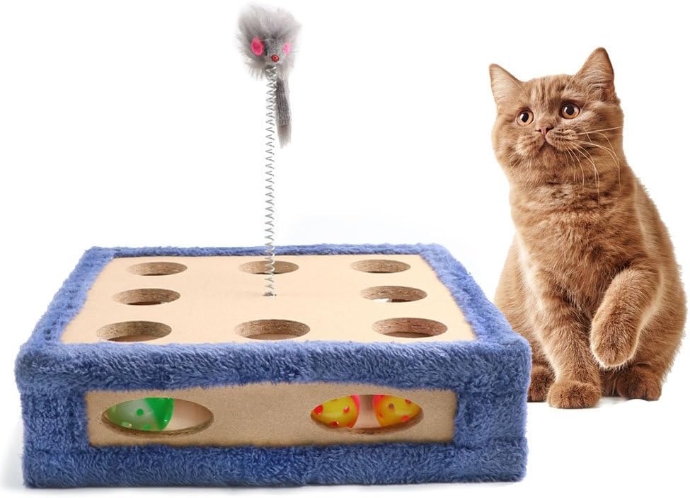 AUOON Cat Scratcher Toy, Cat Maze Boxes, Post Pad Interactive Training