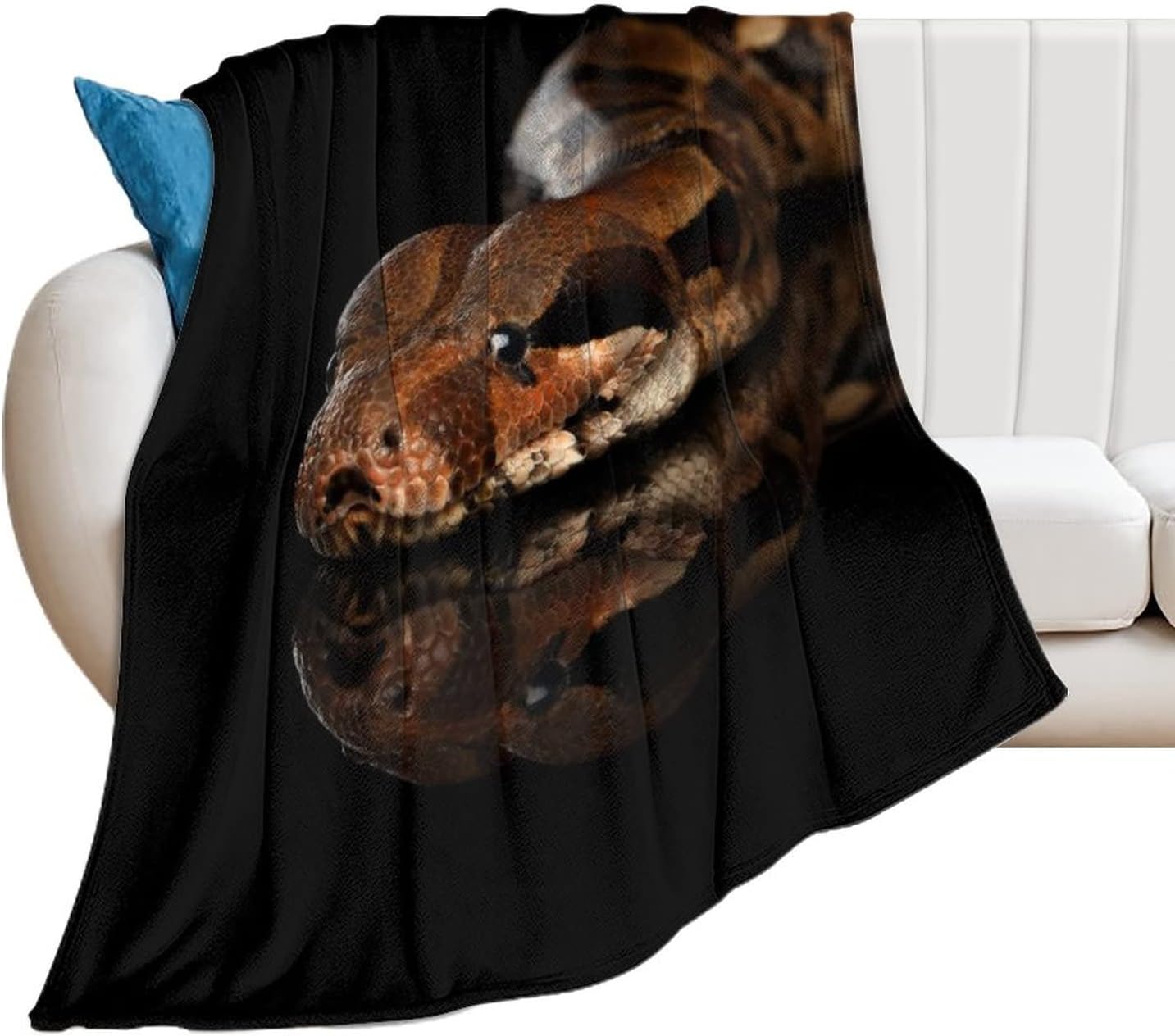 Snake Boa Constrictor Large Plush Blankets Soft Cozy Flannel Throw Durable Warm Blanket 50"x60"