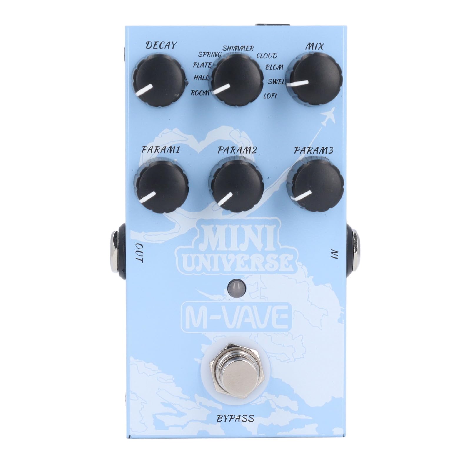 Naroote Pedal de Efecto de Reverberación de Modelado Digital con 9 Tipos de Reverberación para Creación e Interpretación de Música, Adecuado para Entusiastas de la Guitarra Metal 4.41x2.68x1.57in