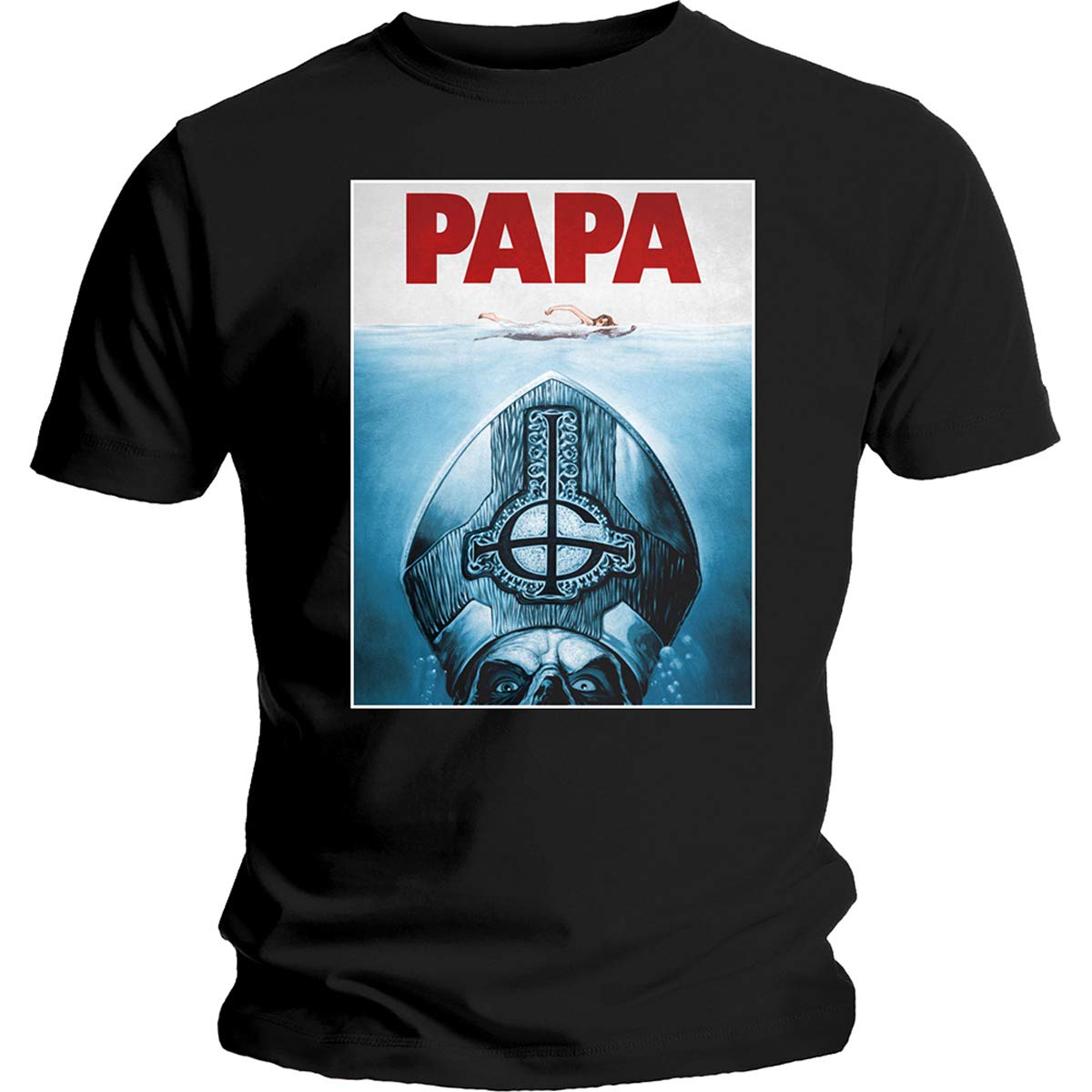 Rock Off Officially Licensed Products Men's Black Ghost Papa Jaws Official Tee T-Shirt Unisex (Small)