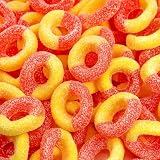 Peach Rings Gummy Candy, Sweet & Sour Candy, 2 Lb Bag