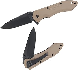 Maxpedition Gear Ferox Folding Knife, Plain Blade/Khaki Handle