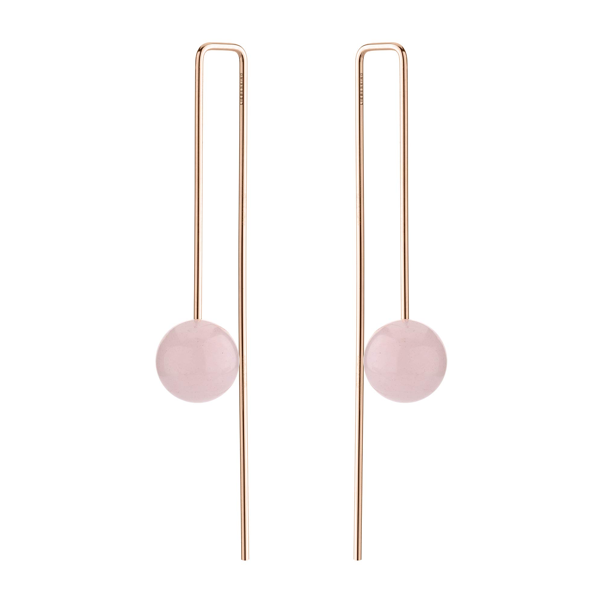 Liebeskind Berlin Orecchini A Perno Tondi – Acciaio Inossidabile, Colore Quarzo Rosa, Modello LJ-0566-E-50 - 4