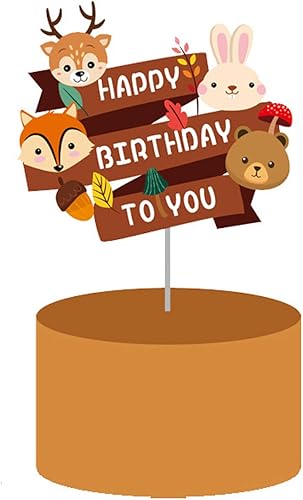 Miniatura 3 de Kit de decoración de pastel de bosque, decoración de cupcakes de animales de dibujos animados para fiesta de primer cumpleaños, decoración de