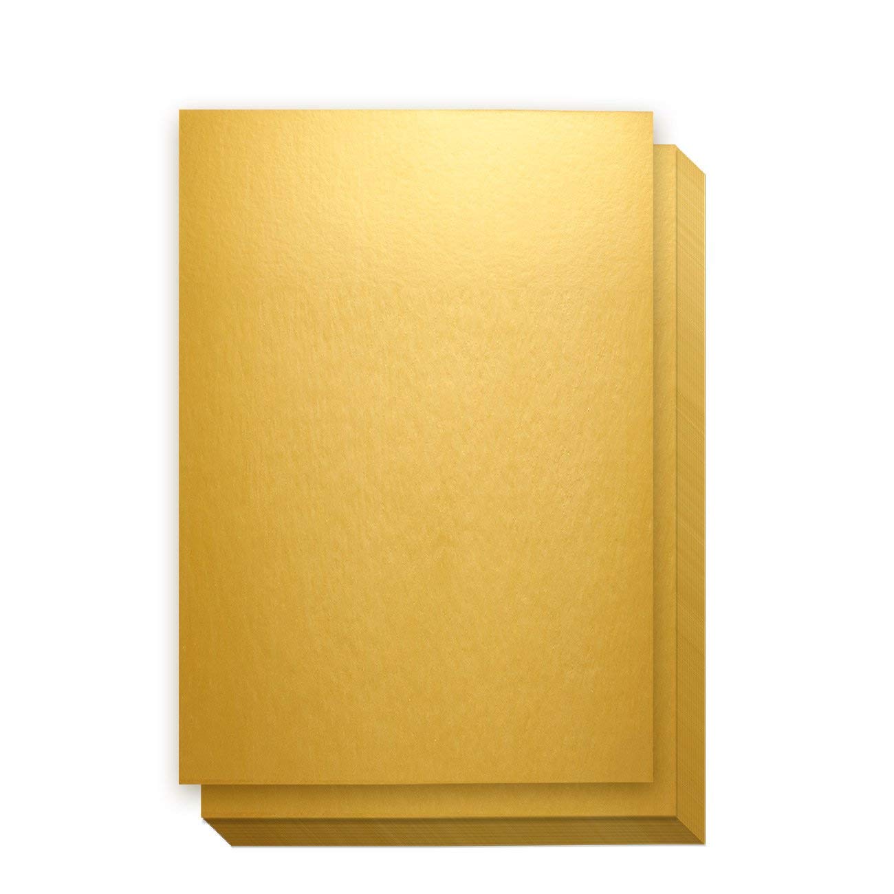 Craft Cart 300 GSM Metallic Gold Paper Cardstock Stationary Sheets Golden Foil for Flowers