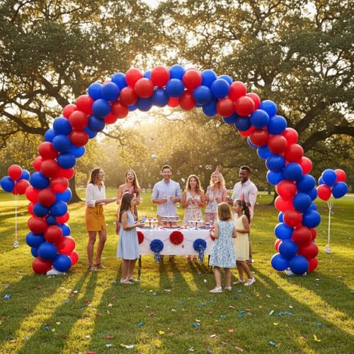 Image of TNWBA Latex Balloons 100 pcs 12 inch, Red and Blue latex Balloons, birthday party decoration