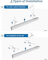 BOYIR LED konyhapult alá szerelhető fénycsík lámpa kapcsolóval 14W 88,6 cm 1400 lm semleges fehér 4000K bővíthető szekrény világítás polcokh 5