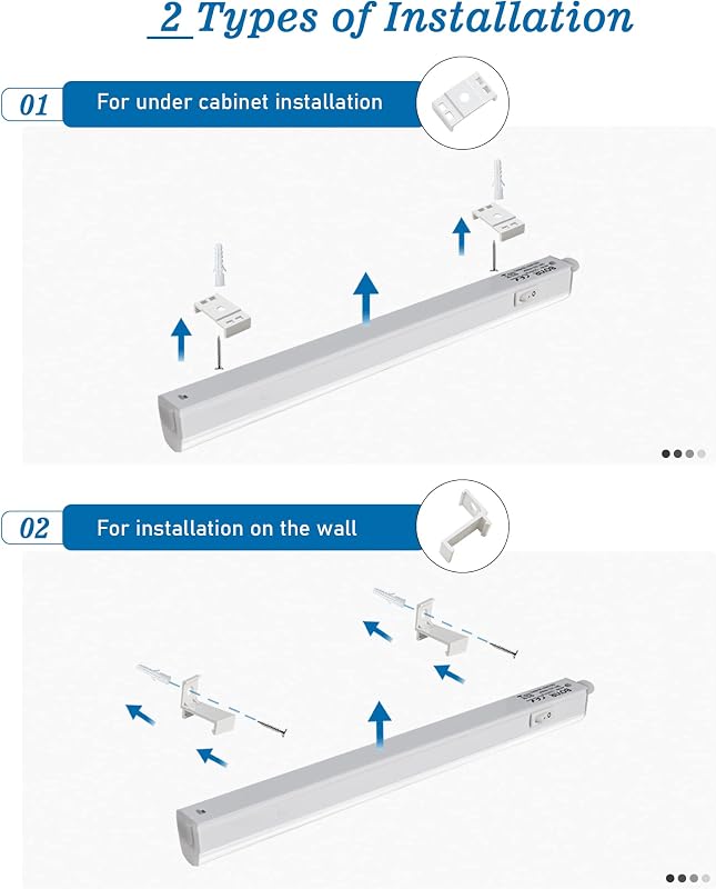 BOYIR LED konyhapult alá szerelhető fénycsík lámpa kapcsolóval 14W 88,6 cm 1400 lm semleges fehér 4000K bővíthető szekrény világítás polcokh
