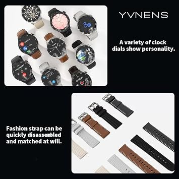 Business Smart Watch for Men, Health Tracking, Black Dial, Silicone Band