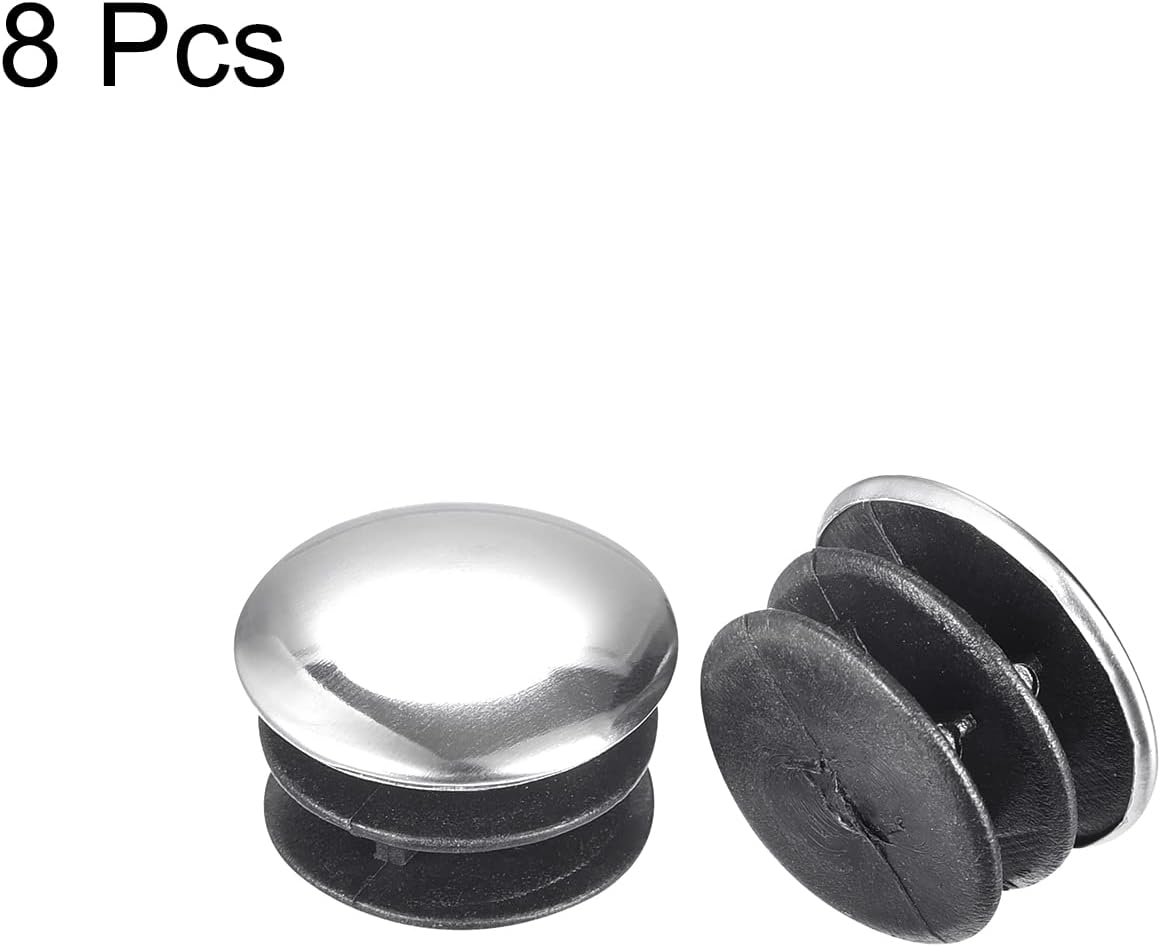 HARFINGTON Post End Cap Cover, 8pcs 25mm(1") Fence Post Cap Steel Head Round Pipe Tube Cover Insert Plug for Guardrail Railing, 23x15.5mm(IDxH)