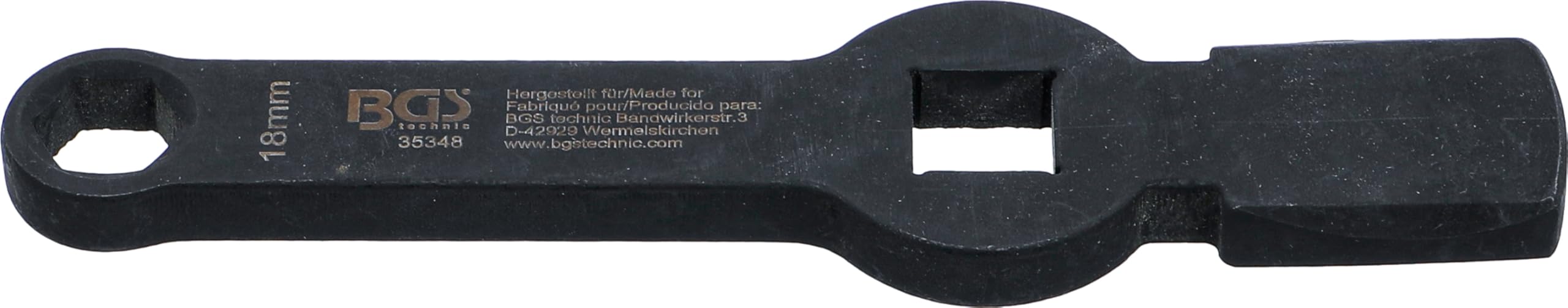 BGS 35348 | Llave estrella de impacto | hexagonal | con 2 caras de golpe | 18 mm