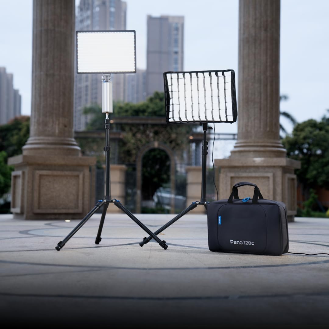 Amaran Pano 120c Kit RGBWW LED Vidéo Éclairage continu 120W CCT 2300K-10000K avec contrôle APP 12 Effets d’éclairage de Photographie pour Youtube Vlog