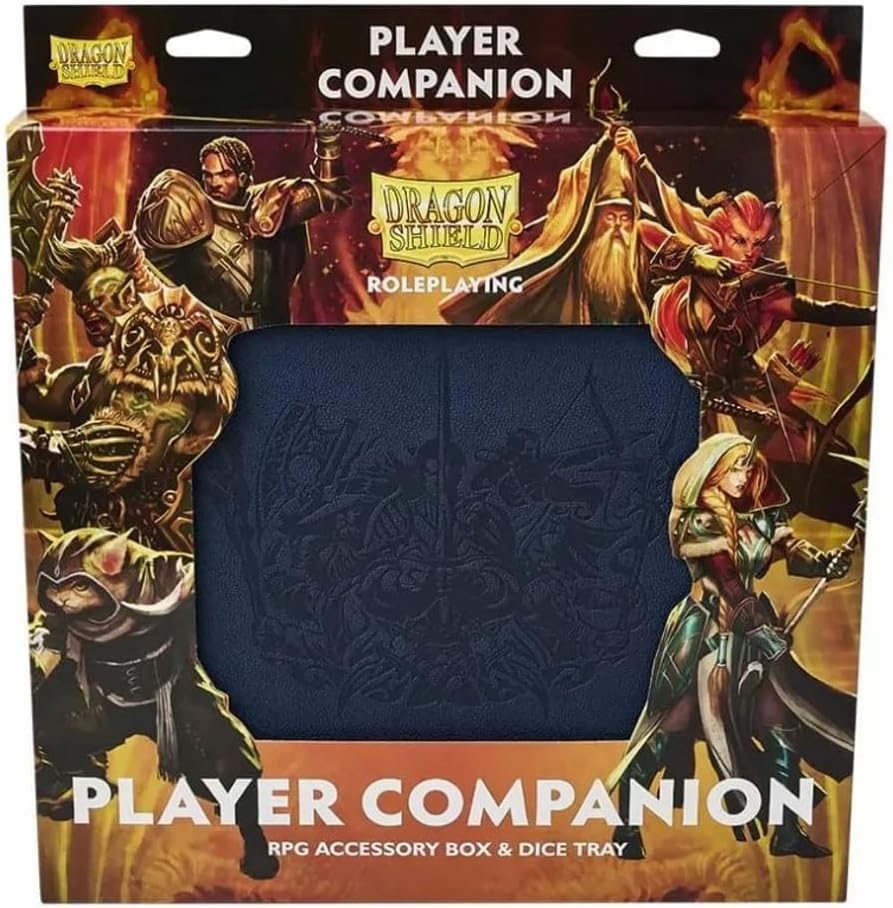 Dragon Shield RPG: Player Companion: Midnight Blue – Compatible with Official DND Spell Cards - Doubles as a Dice Tray - Room for Miniatures, Pens and Dice