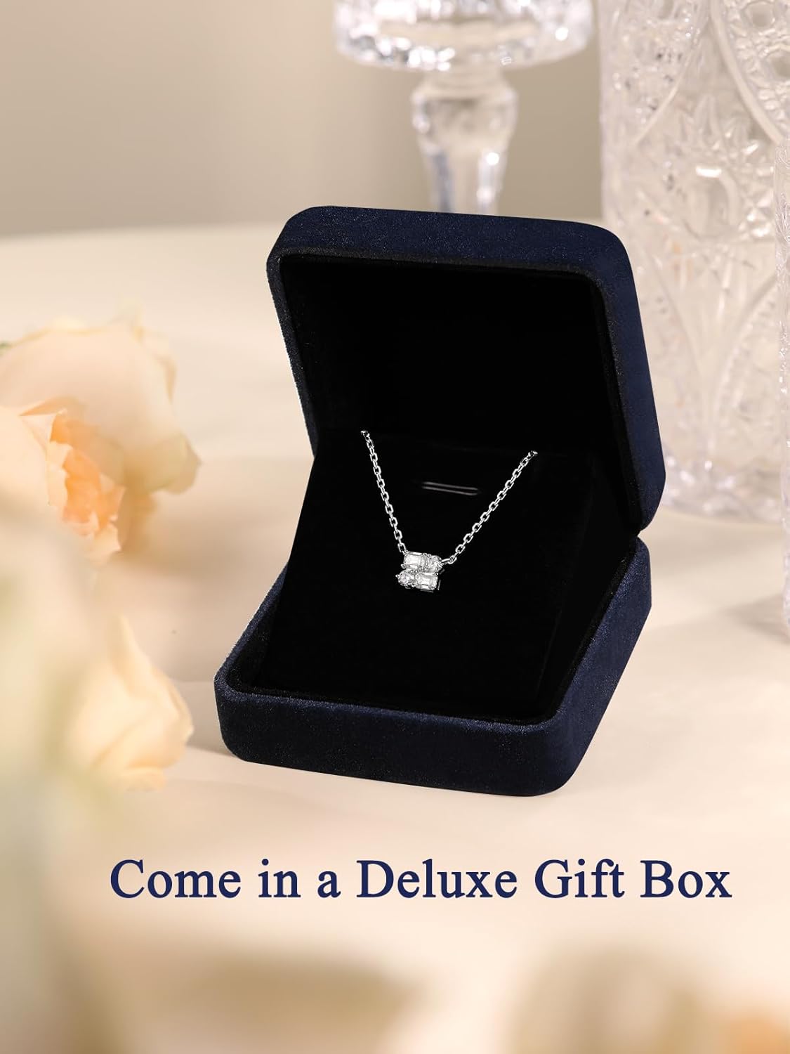 CYW Moissanite/Ruby/Sapphire/Emerald Dainty Pendant Necklace for Women, Novelty Design, Really Authentic Solid 925 Sterling Silver, 16"/18"/20" Adjustable, Birthday Anniversary Valentines Gift - Image 8