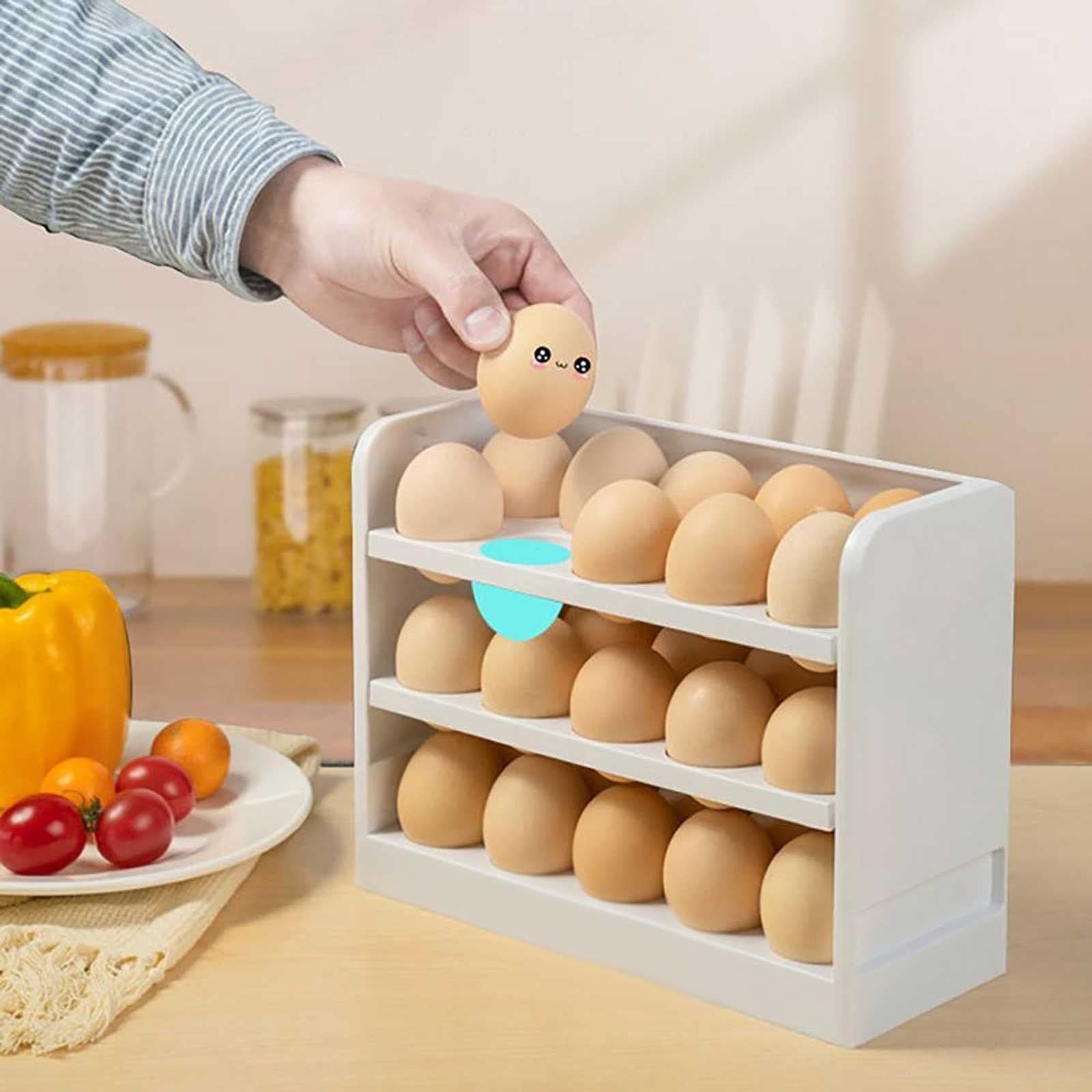 Estantes de Pared flotantes, Soporte para Huevos de Nevera, contenedor de protección de Huevos para Ahorrar Espacio, Bandeja de Huevos de Tres Capas