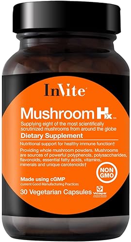 Invite Health Mushroom Hx - Apoya la salud inmunológica, digestiva y respiratoria - Formulado a partir de los ocho hongos más científicamente