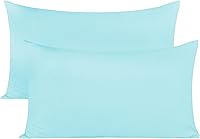 Vista 1 de Almohada de viaje para niños pequeños de 12 x 16 pulgadas, 400 hilos, algodón egipcio, 2 piezas, funda de almohada de viaje con cierre