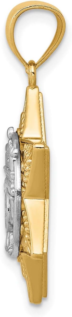 14k Two-Tone Gold Jewish Star Pendant with Menorah Design, Religious Faith Symbol Necklace, Gold Judaica Jewelry for Men and Women, Hebrew Spiritual Charm for Hanukkah and Daily Wear 25 mm x 17 mm - Image 2