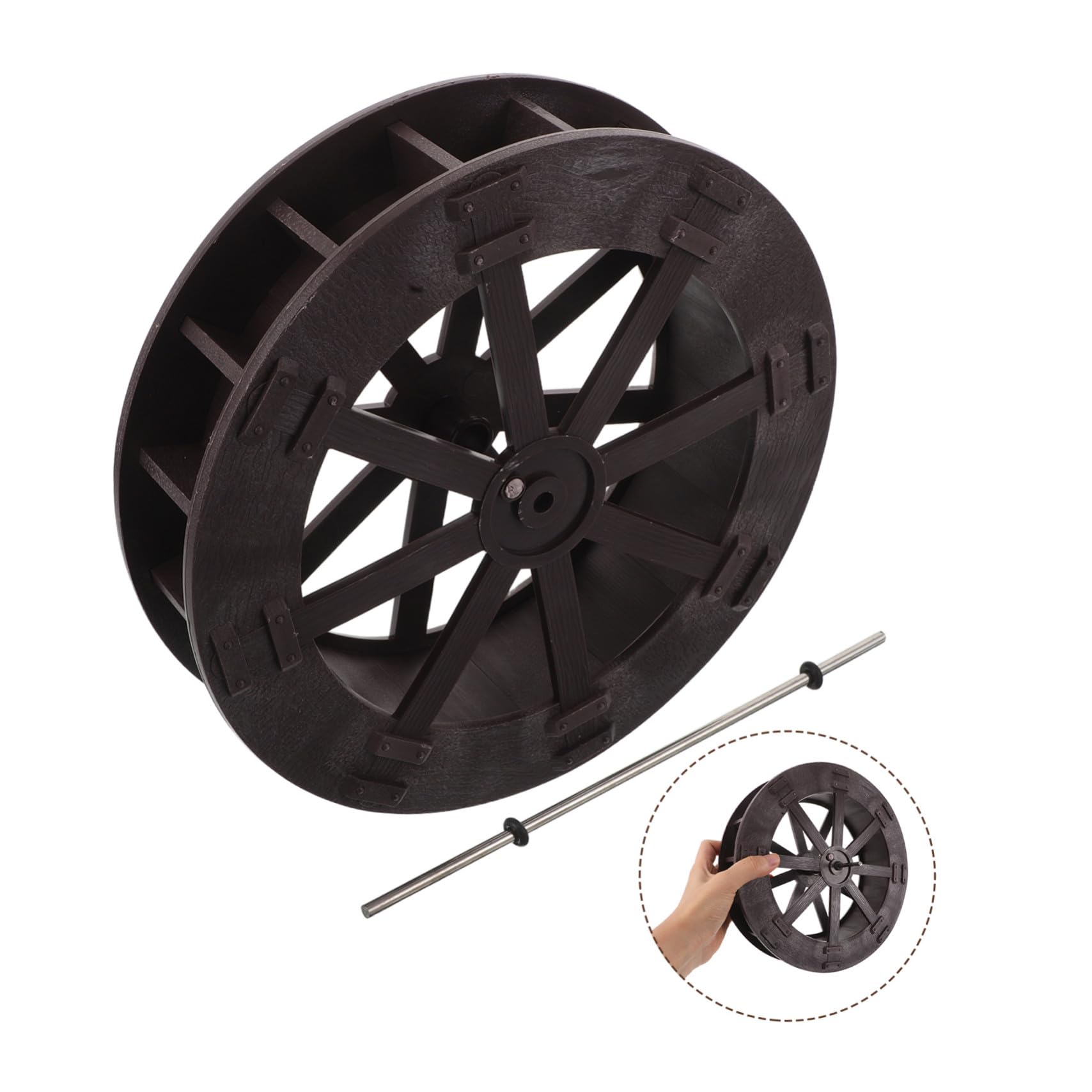 Roue de Fontaine à Eau de Table Rotative Facile à Assembler Accessoire en Plastique et Acier Inoxydable Décor Naturel et Élégant pour Bureaux et Salons