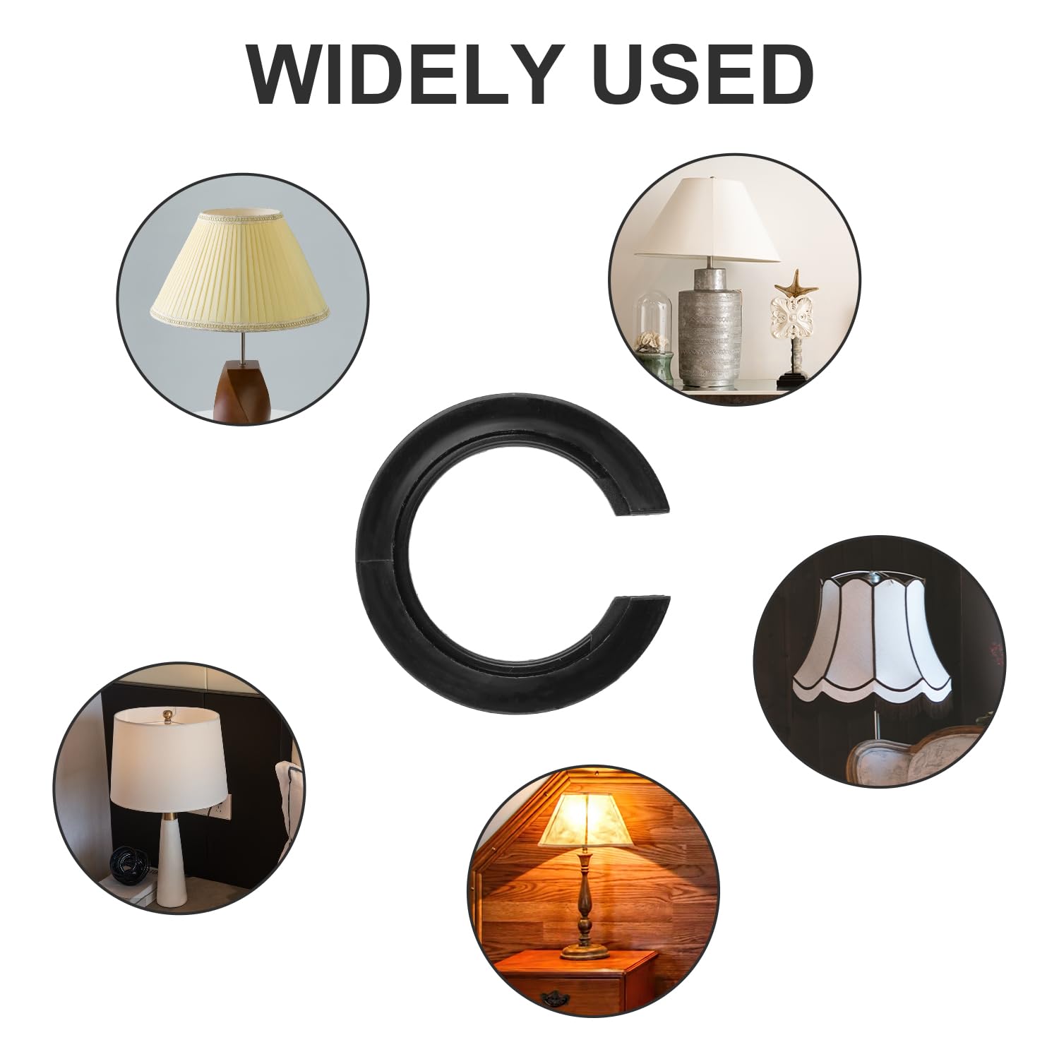 Petromax - ヴェイパラックス　E41SB ,Light Shade ,Washer Set E27 to E14 Lamp Shade Adapter, 6 Pack Black Lamp Shade Ring