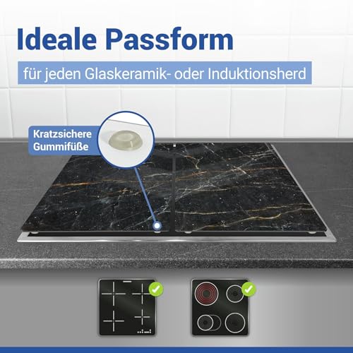 Allstar Herdabdeckplatte aus Glas, 2er Set, für Glaskeramik- und Induktionskochfelder, Herdabdeckung… – Ansicht 3