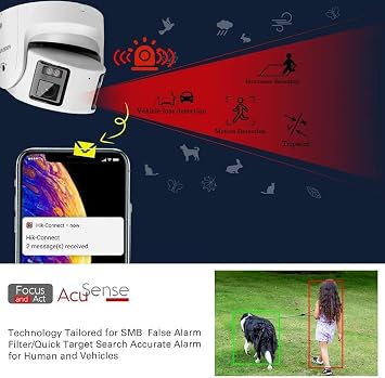 HIKVISION DS-2CD2387G2P-LSU/SL ColorVu 8MP Panoramic Turret IP Camera 4mm Fixed Lens for Indoor and Outdoor Use