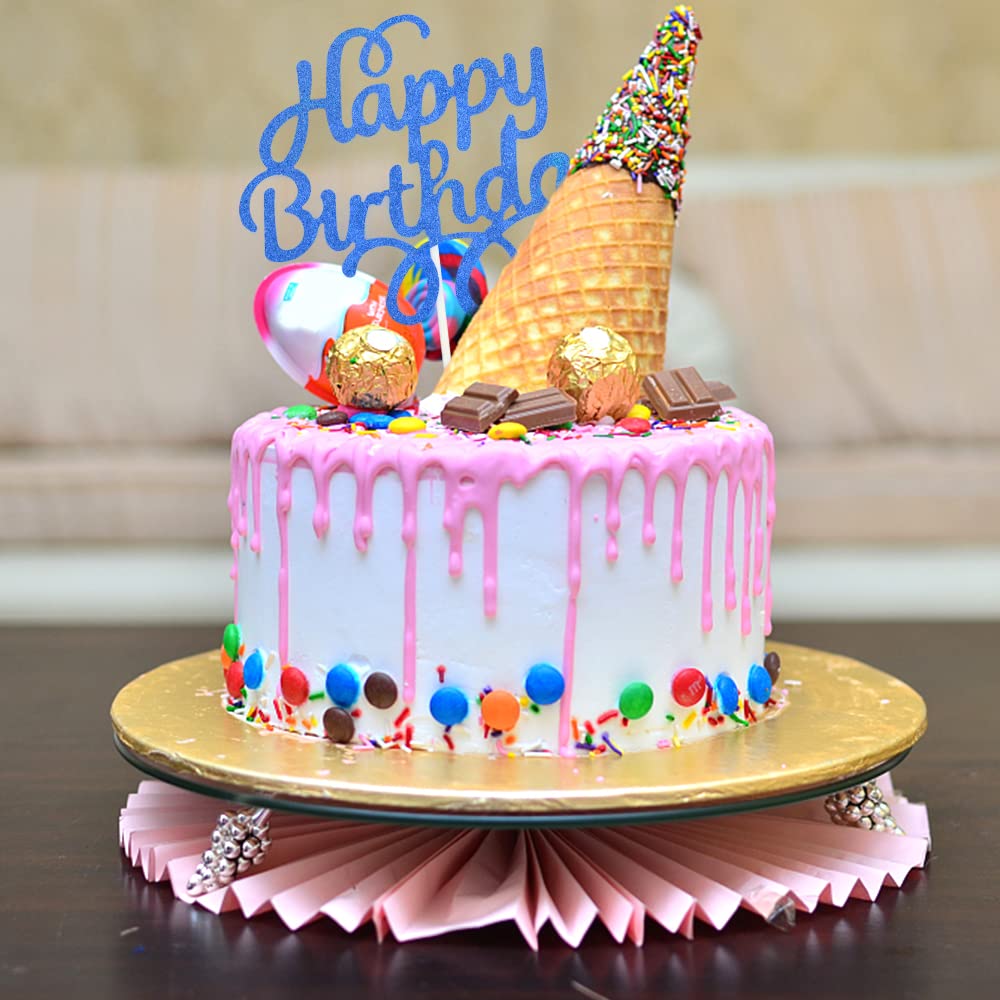 30 Stück Happy Birthday Cake Topper – Glitzernde Tortendeko In 10 Farben, Für Kuchen & Cupcakes, 13 Cm Stäbchen, Inkl. Geburtstagskarten