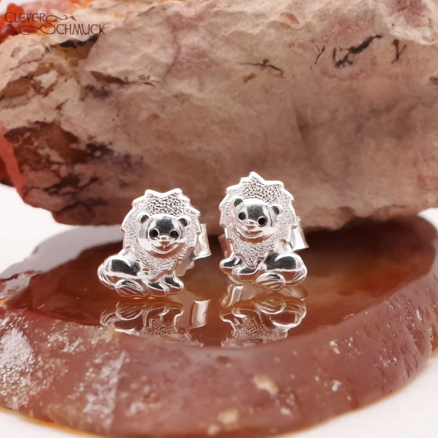 CLEVER Orecchini Argento 925 Per Bambini - Piccolo Angelo Con Croce, Lucido E Opaco, 6x6mm - Regalo Di Battesimo O Comunione - 6