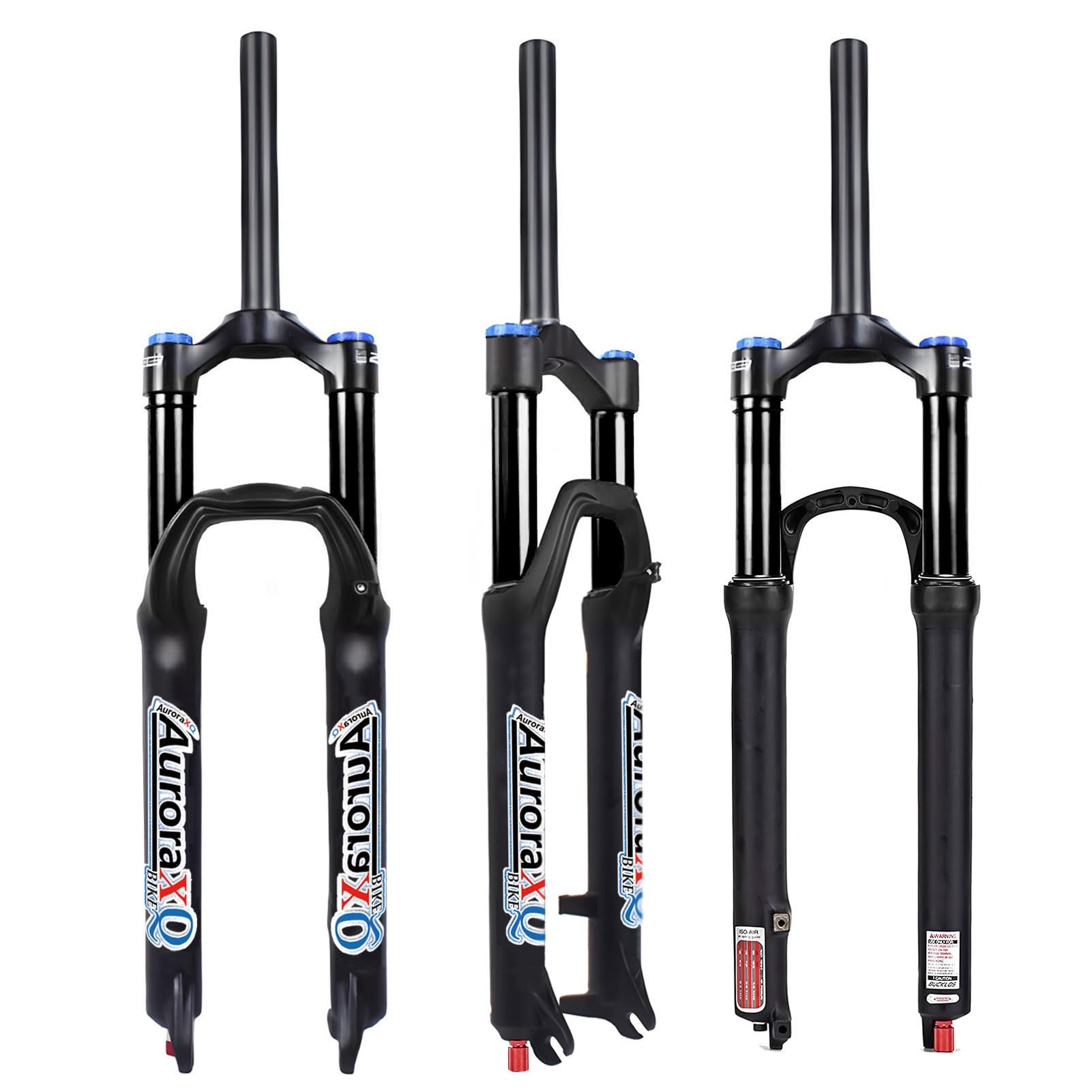 Forcella Ammortizzata AuroraXQ per Mountain Bike, 26/27.5/29", Escursione 160 mm, Regolazione del Ritorno AIR-34, Tubo Dritto/Tubo Conico, sgancio rapido da 1-1/8", Forcella ammort