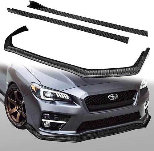Q1-TECH - Difusor de 9 piezas para parachoques delantero y falda lateral compatible con Subaru WRX STI Sedan 2015, 2016, 2017, 2018, 2019, 2020,