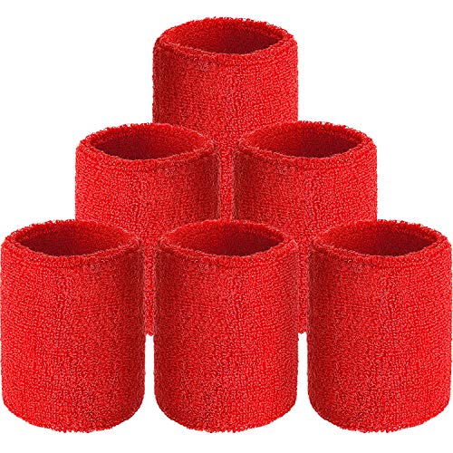 Image of Willbond Wrist Sweatbands, Sports Sweatbands for Competition, Sweat Absorbent, for Basketball, Tennis, Football, Running and Work (Pack of 6)