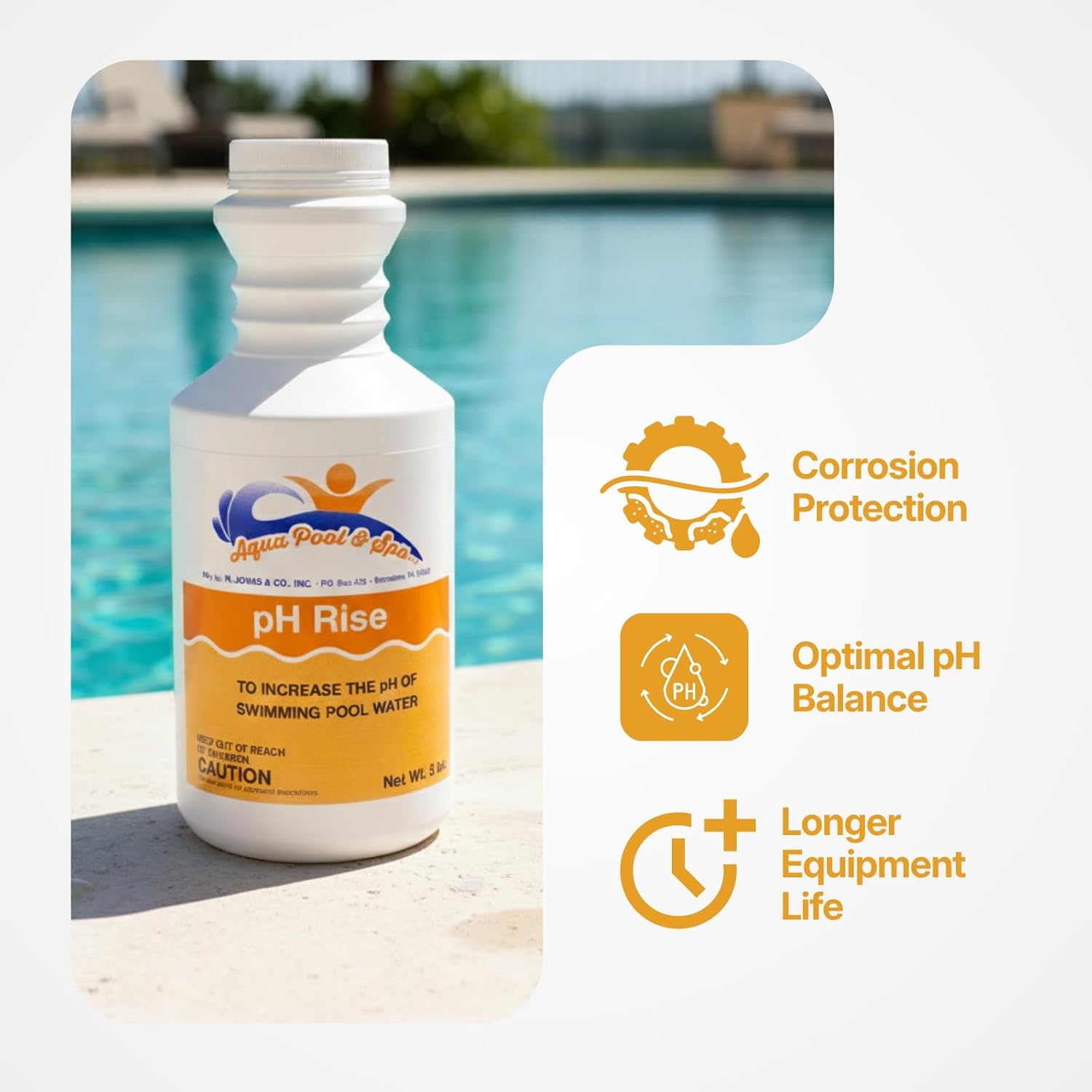 Aqua Pools & Spas – pH Rise – Water Treatment for Pools and Spas to Raise pH and Optimize Water Chemistry – 5 lbs