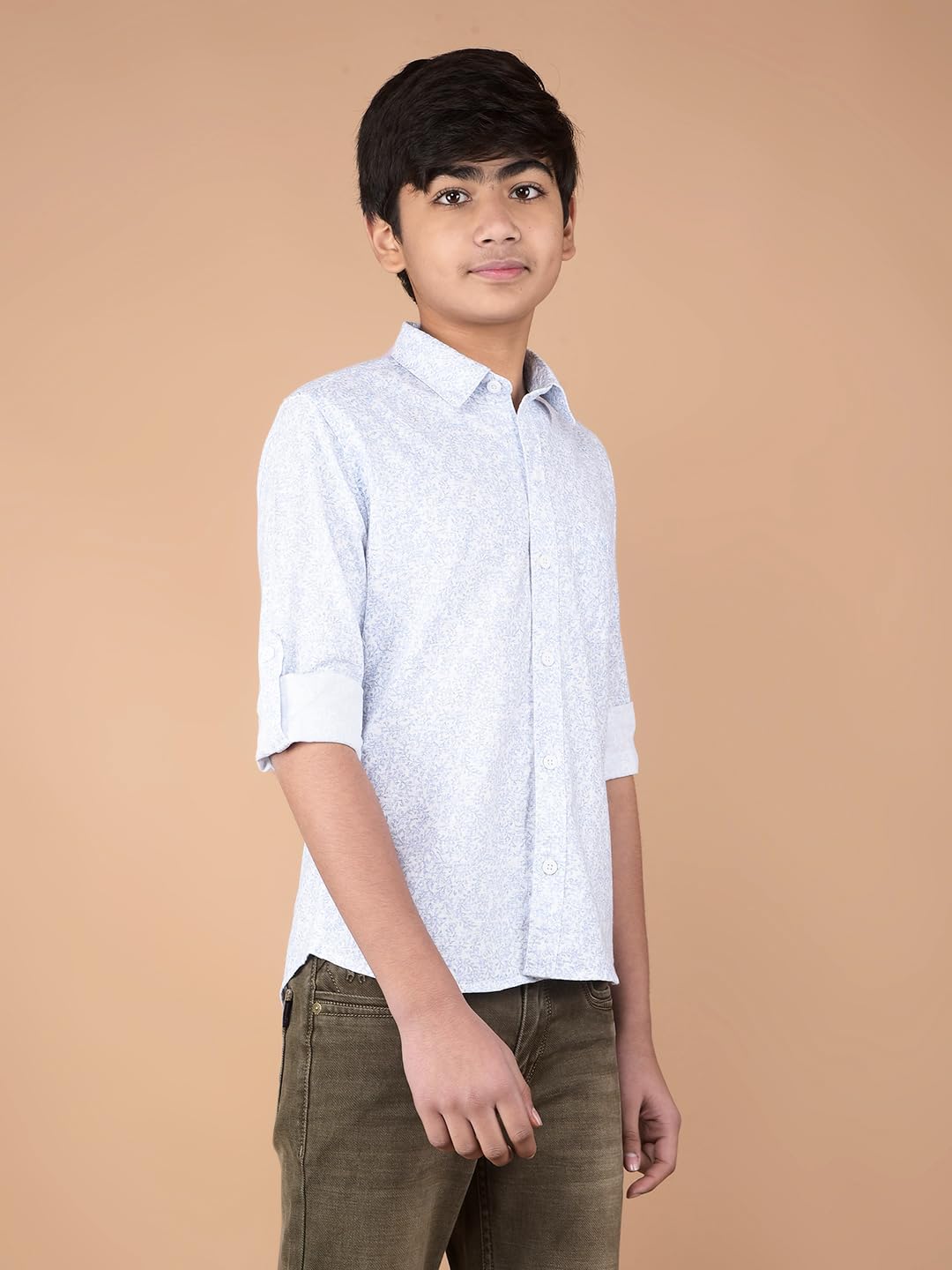 Crimsoune Club Boy's Blue Floral Print Shirt (7-8Y) 1