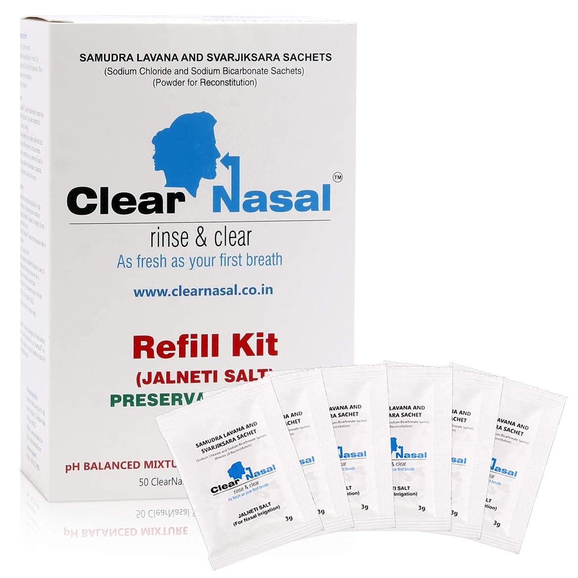 Clearnasal Rinse and Clear Refill Kit jal Neti Measured Sachet of Salt -240 ml Each (Only 50 Sachets avilable) (B09928JLWM) Amazon Price History, Amazon Price Tracker