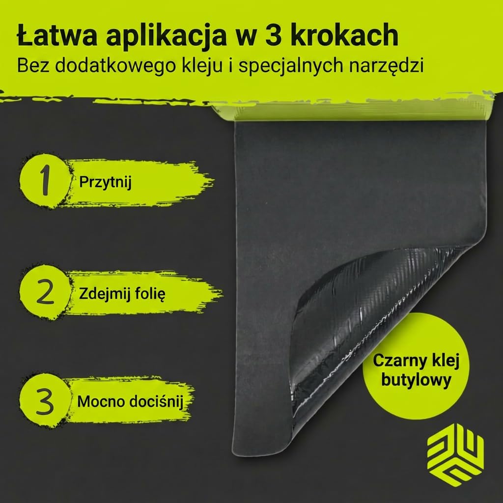 Taśma Butylowa EPDM Dekarska 1,7mm | Samoprzylepna Taśma Uszczelniająca do Dachu Okien Tarasu Fasad | Elastyczna Hydroizolacja Wodoszczelna UV Czarna - 10cm x 5m