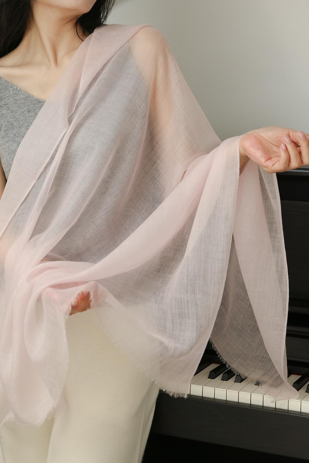 Foulard Quadrato in 100% Cashmere 100/100 cm – Sciarpa Leggera Ultra Fine – Elegante Donna Primavera Estate