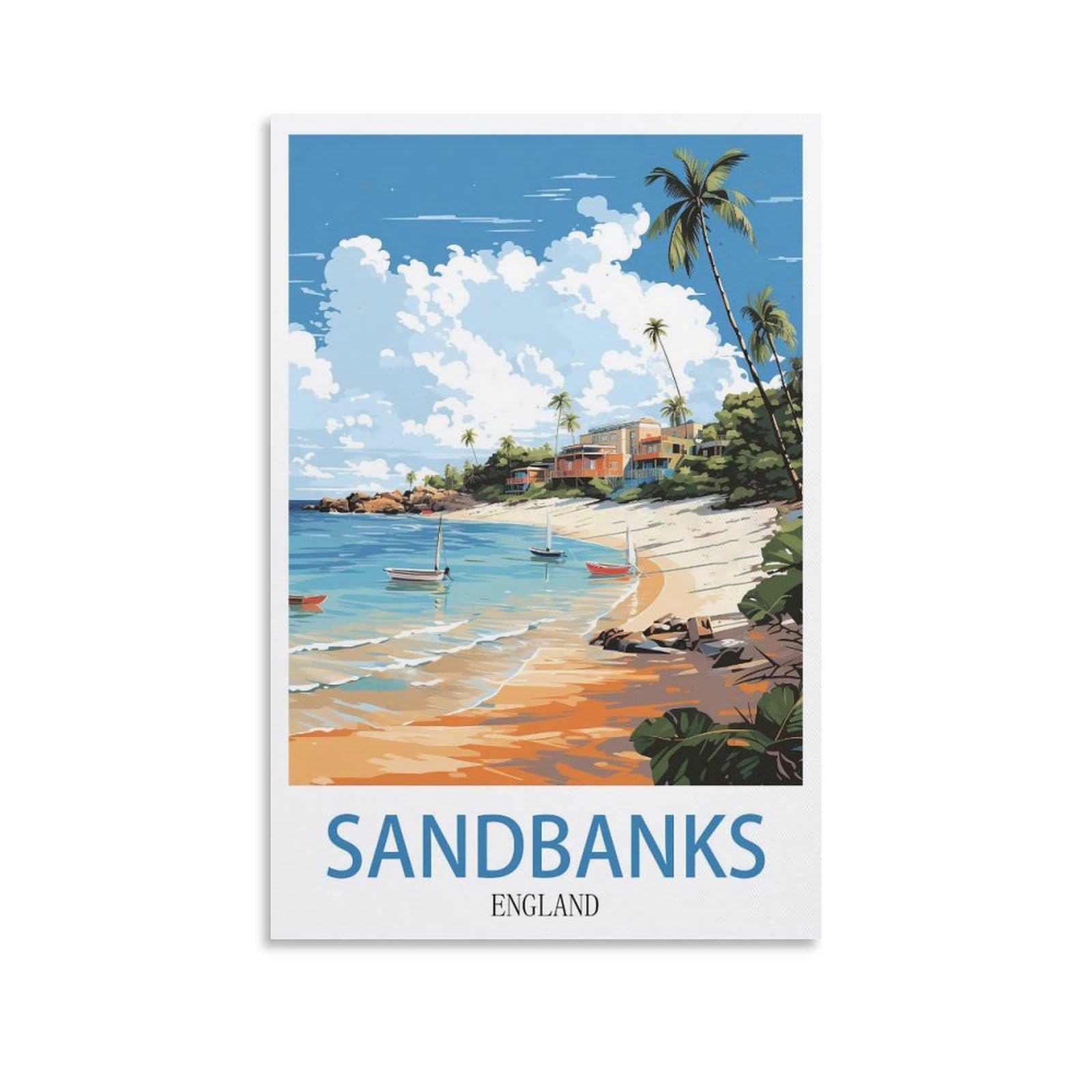 EZMLFA 5D Diamond Painting Kits for Adults,Sandbanks Beach,Diamond Painting,Landscape Gem Art Kits Adult and Crafts Home Decor 30x40cm