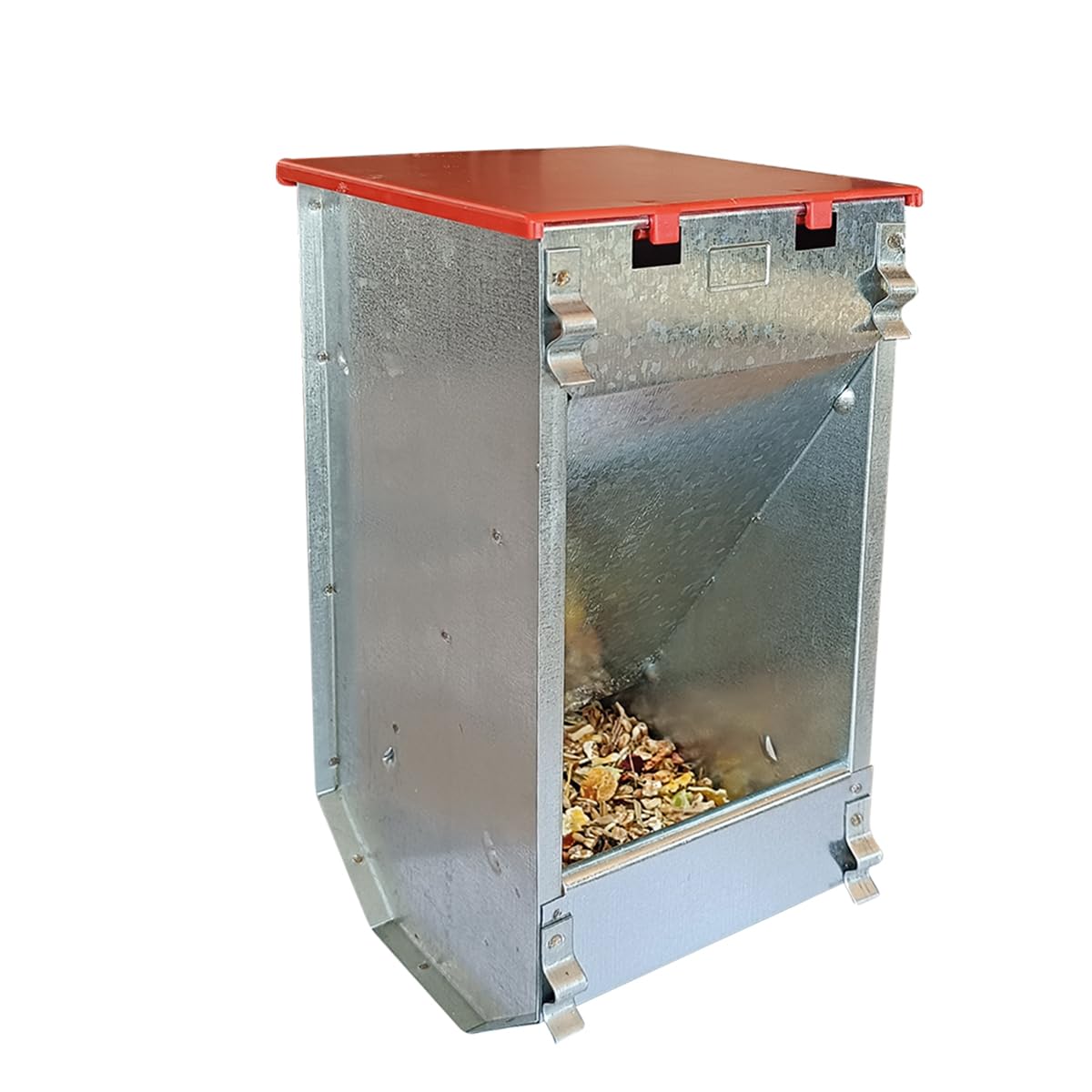 Kaninchen Futterautomat 1,5kg, verzinkt, Futtertrog, Futterspender für
