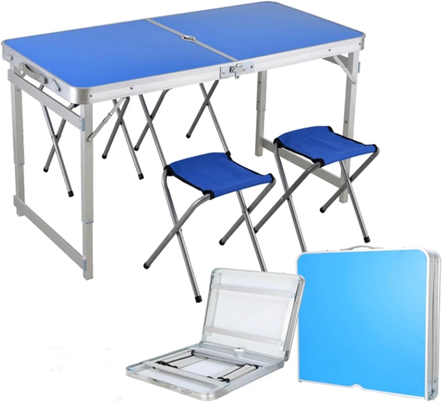 Outdoor Folding Table Chair Camping Aluminium Alloy Picnic Table Ultra-Light Folding Table Desk Fit for(Gray)