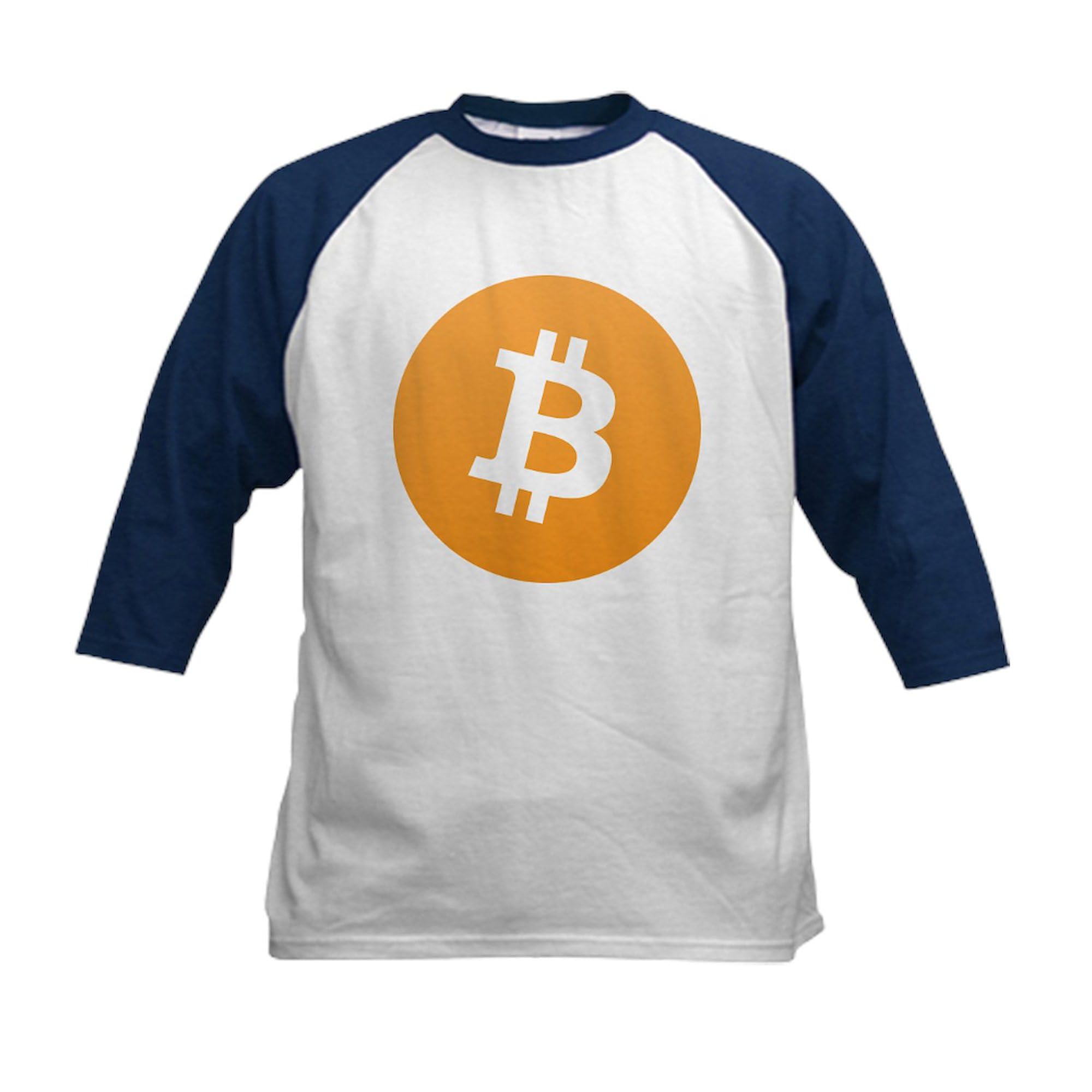 CafePress Bitcoin Logo Baseball Jersey Kids Cotton Baseball Jersey, 3/4 Raglan Sleeve Shirt Navy/White