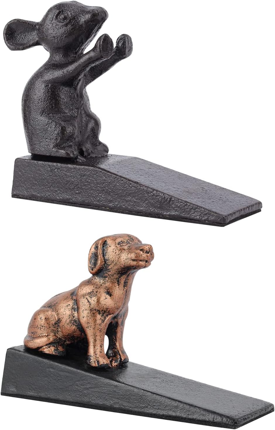 Earl Diamond Door Wedge Dog Cast Iron Door Stop - Decorative Rustic Door Stoppers- Stop Your Bedroom, Bath and Exeterior Doors 3.9x6"(Mouse and Dog)