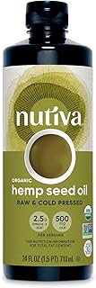 Nutiva Organic Cold-Pressed Unrefined Raw Hemp Seed Oil, 24 Ounce, USDA Organic, Non-GMO, Whole 30 Approved, Vegan, Glute...